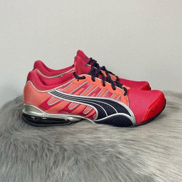 Puma 10 Cell Women Pink Grey Running Shoes - Picture 2 of 8